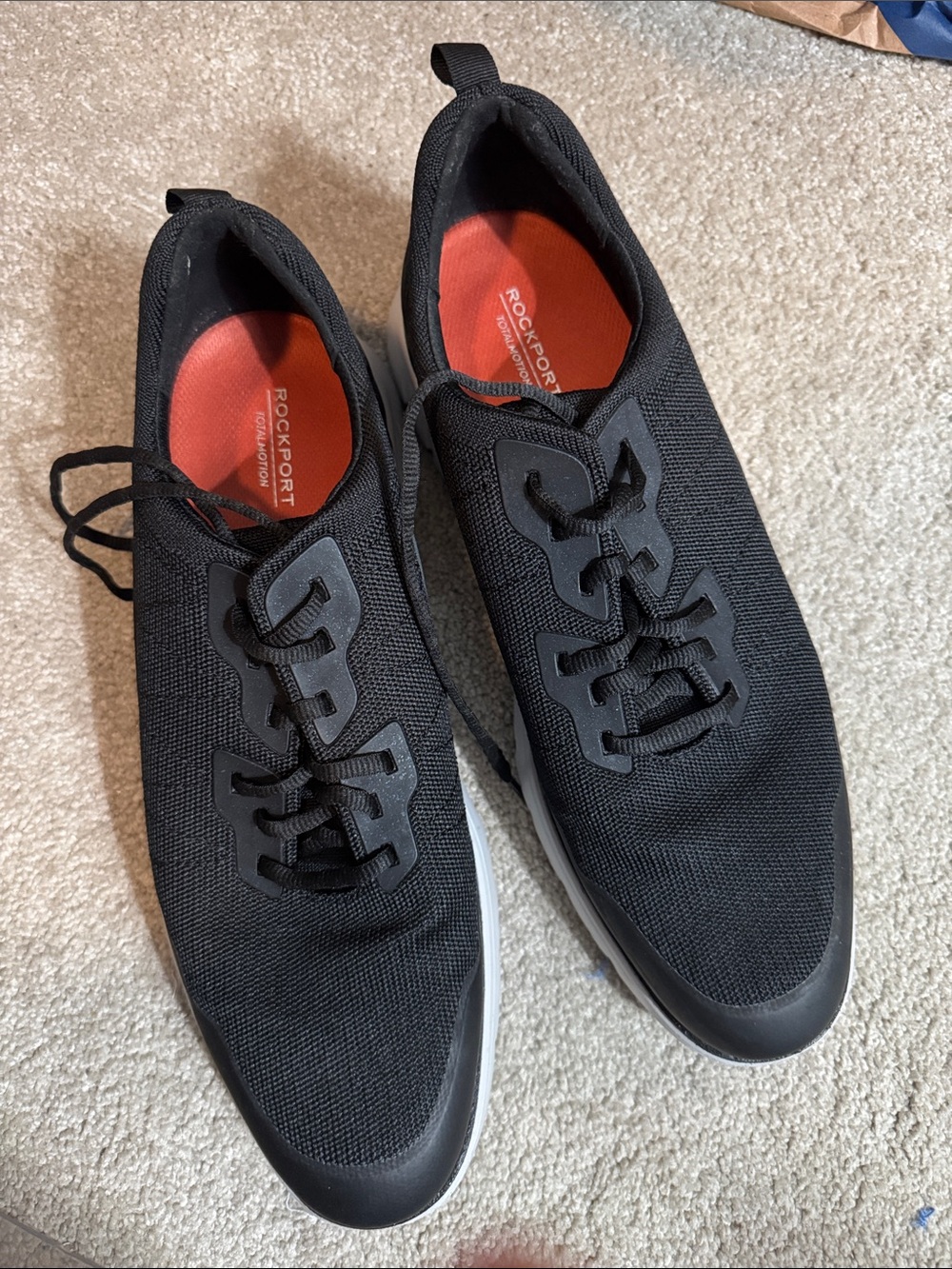 Rockport Men’s Black Knit Sneakers Sz 12